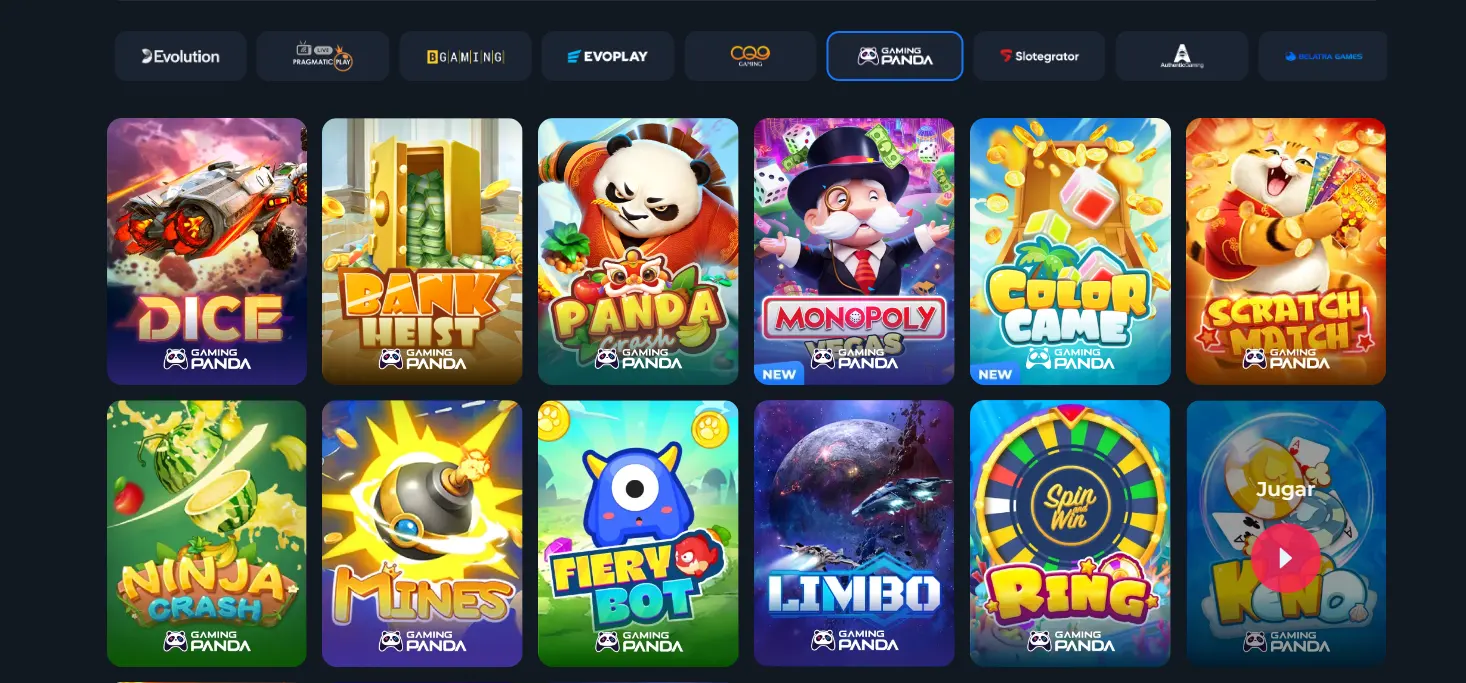 Proveedores de Juegos en Mexlucky.